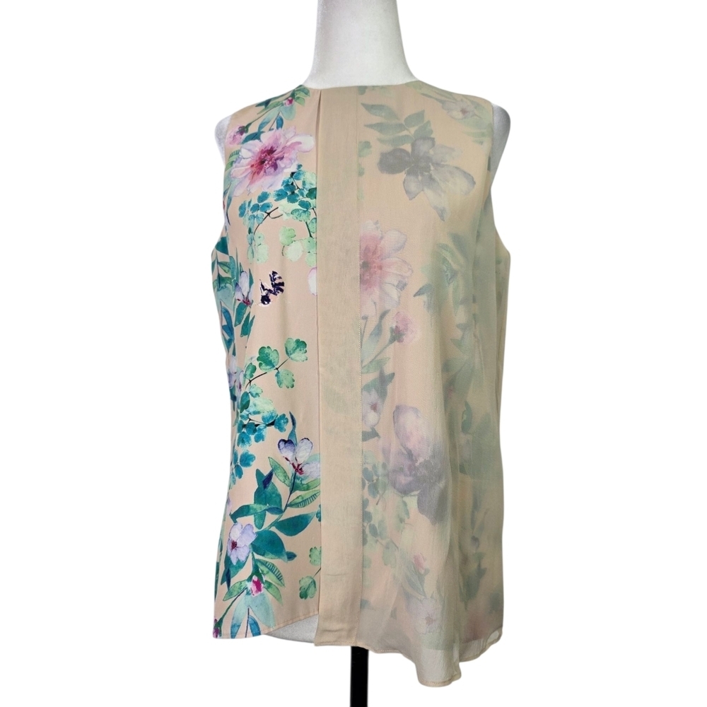 Marie Oliver Colby Silk Floral Half caped Sleeveless blouse